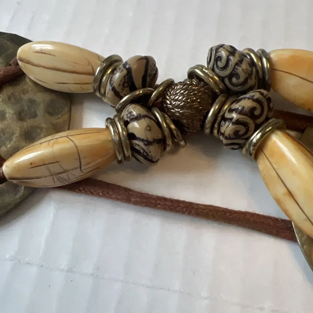 Chain Belt Size S-M Hammered Brass Conchos Beads